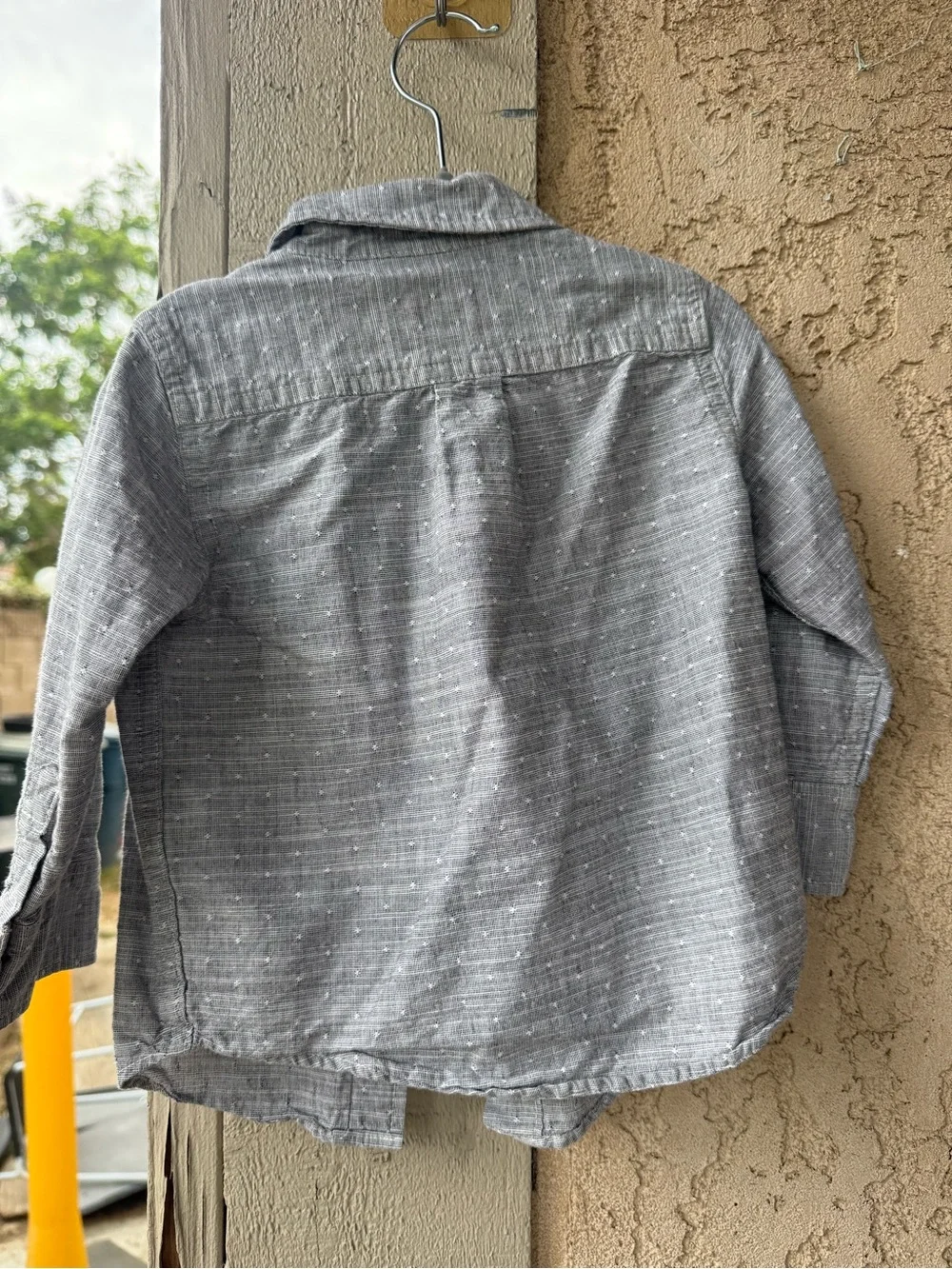 GAP Kids Gray Button-Down Shirt with Chest Pockets